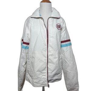VTG Speed King Hollister 22 Racing Windbreaker Jacket White y2k sz Large Nylon